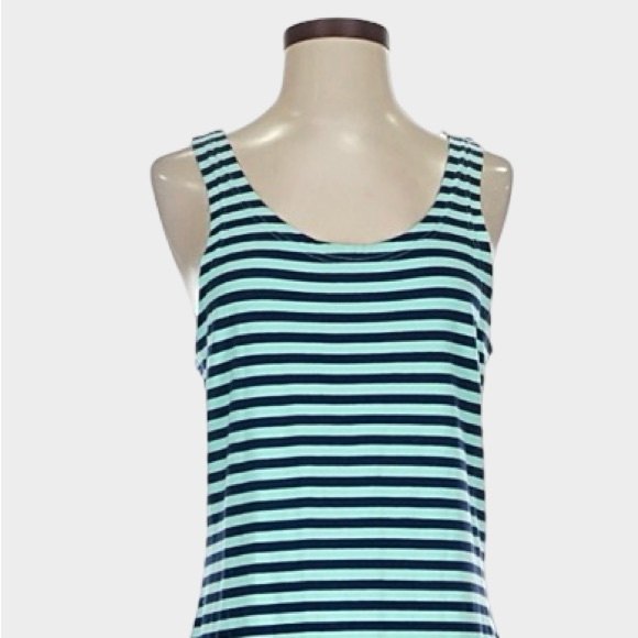 Tuckernuck Sail to Sable Striped Tank Maxi Dress Green Navy Blue Small Nautical - Picture 3 of 11